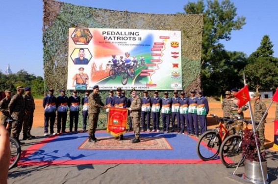 Cycling expedition flagged off from Dimapur to Agartala to mark 53rd 1971 Victory Cycling expedition flagged off from Dimapur to Agartala to mark 53rd 1971 Victory